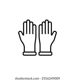 glove icon Flat symbol set outline