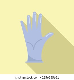Glove icon flat vector. Medical hand. Surgical latex