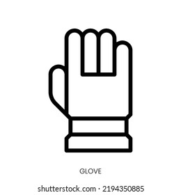 glove icon. Line Art Style Design Isolated On White Background