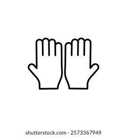 Glove icon Outline thin set