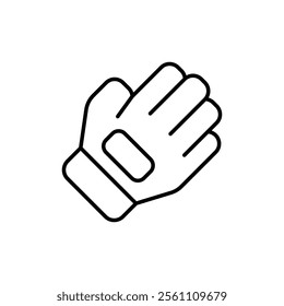Glove icon Outline vector line symbol