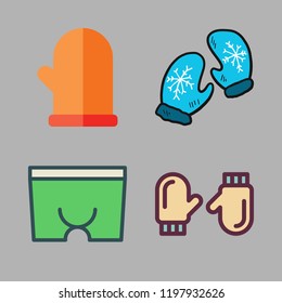 glove icon set. vector set about mitten, boxer and mittens icons set.