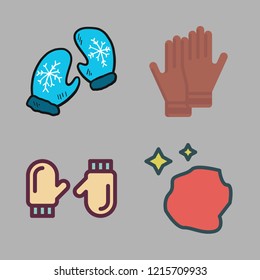 glove icon set. vector set about mitten, gloves, sponge and mittens icons set.