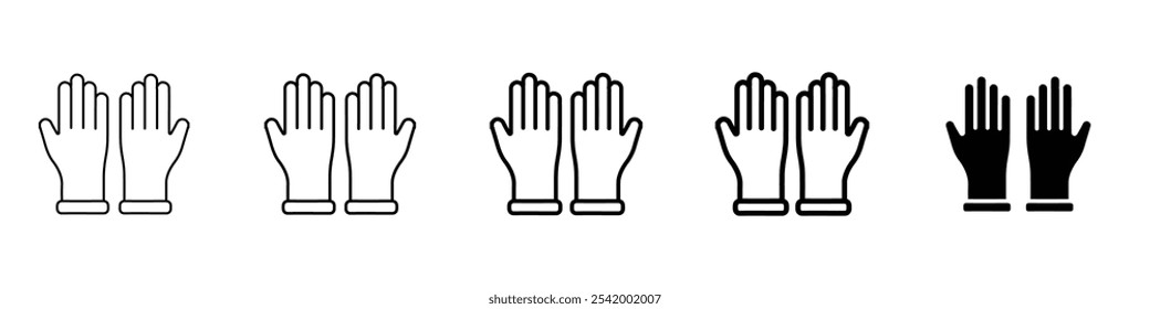 glove icon Simple outline illustration