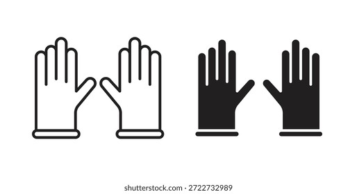 Símbolo de icono de guante. Vector EPS 10. icono de línea y glifo