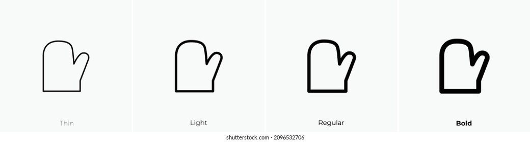 glove icon. Thin, Light Regular And Bold style design isolated on white background