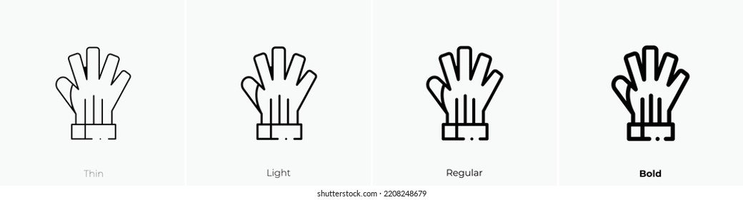 glove icon. Thin, Light Regular And Bold style design isolated on white background