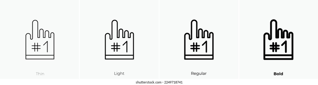 glove icon. Thin, Light Regular And Bold style design isolated on white background