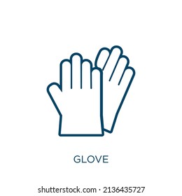 glove icon. Thin linear glove outline icon isolated on white background. Line vector glove sign, symbol for web and mobile