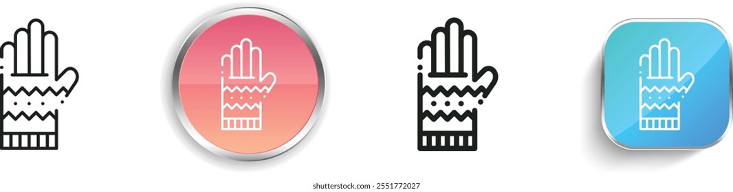 glove icon. Thin Linear, Regular and Button Style Design Isolated On White Background