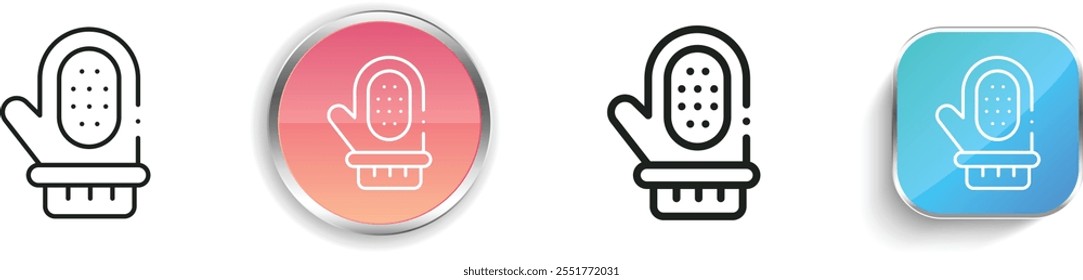 glove icon. Thin Linear, Regular and Button Style Design Isolated On White Background