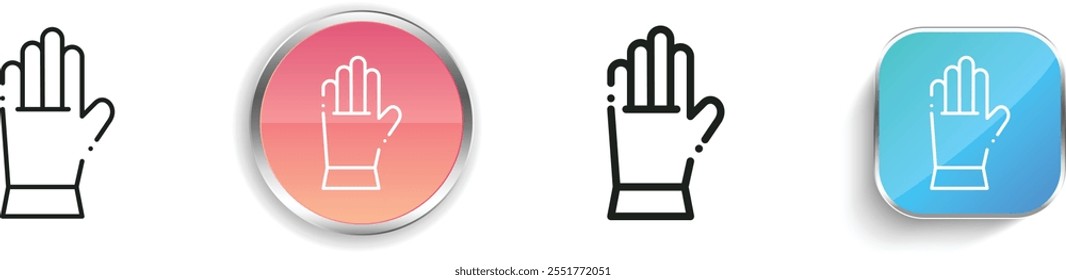 glove icon. Thin Linear, Regular and Button Style Design Isolated On White Background
