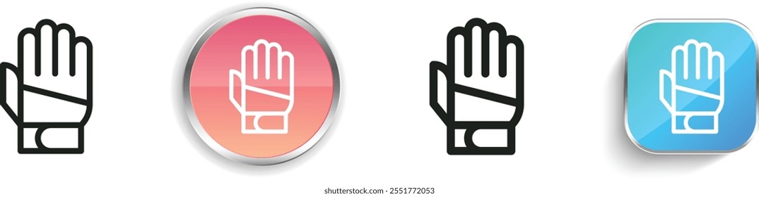 glove icon. Thin Linear, Regular and Button Style Design Isolated On White Background