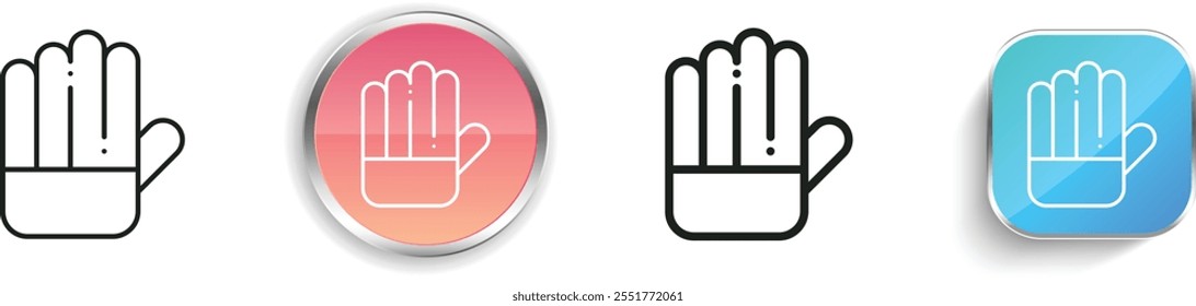 glove icon. Thin Linear, Regular and Button Style Design Isolated On White Background