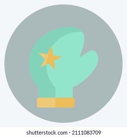 Glove Icon in trendy flat style isolated on soft blue background