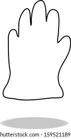 Glove icon vector, hand drawing. Illustration of accessory, contour of symbol black