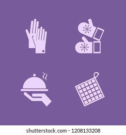 glove icon. glove vector icons set oven mitts, tray hand, gloves and mittens
