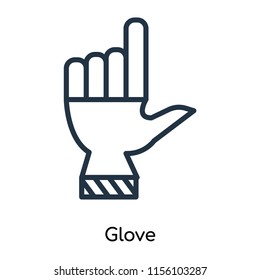 Glove icon vector isolated on white background, Glove transparent sign , thin symbols or lined elements in outline style