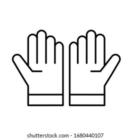 Glove Icon Vector In Outline Style Design