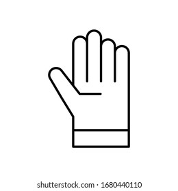 Glove icon vector in outline style design