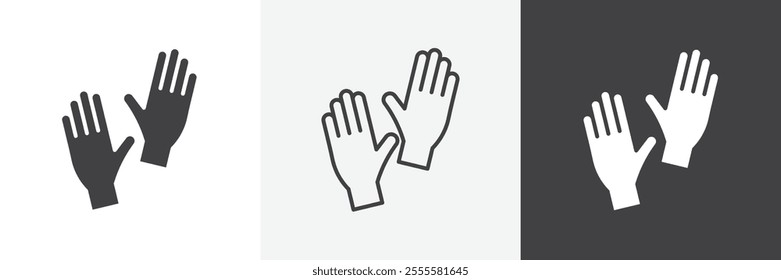 Glove icon vector set for ui designs