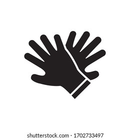 plantilla de símbolo vectorial de icono de guantes