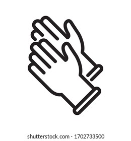 plantilla de símbolo vectorial de icono de guantes