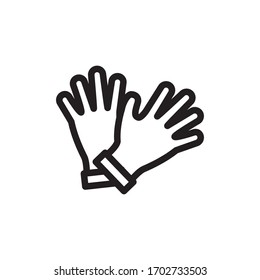 Glove Icon Vector Symbol Template