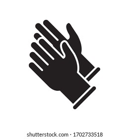 plantilla de símbolo vectorial de icono de guantes