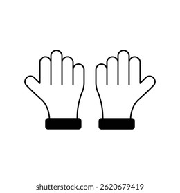 Icono de guante con fondo blanco Vector Ilustración de stock