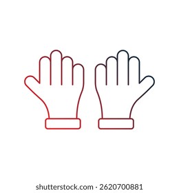 glove icon with white background vector stock illustration