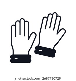Glove icon with white background vector stock illustration
