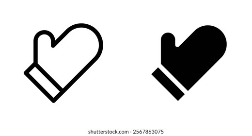 Glove icons collection in Filled flat and thin line style.