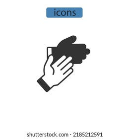 Glove icons  symbol vector elements for infographic web
