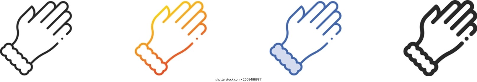 glove icon.Thin Linear, Gradient, Blue Stroke and bold Style Design Isolated On White Background