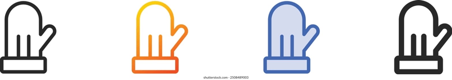 glove icon.Thin Linear, Gradient, Blue Stroke and bold Style Design Isolated On White Background