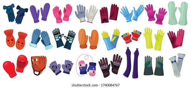 Glove isolated cartoon set icon. Vector illustration gauntlet on white background. Vector cartoon set icon glove .