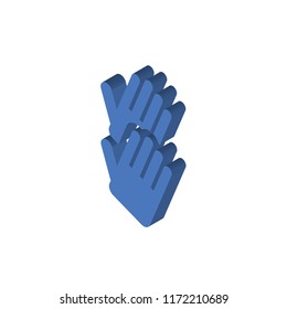 Glove isometric left top view 3D icon