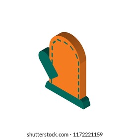 Glove isometric left top view 3D icon