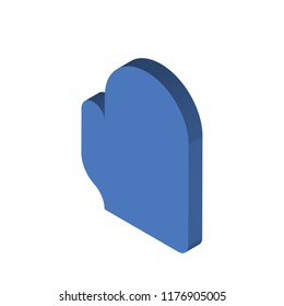 Glove isometric left top view 3D icon