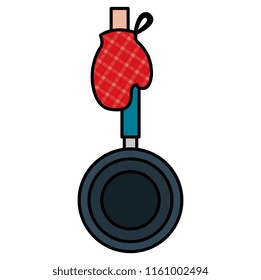 glove kitchen with pan