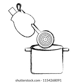 glove kitchen with spoon and pot