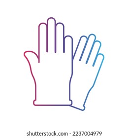 Glove line gradient universal icon ui ux element sign.