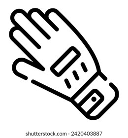 glove Line Icon Background White