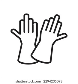 icono del vector de la línea de guantes