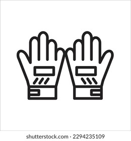 icono del vector de la línea de guantes