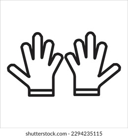 icono del vector de la línea de guantes