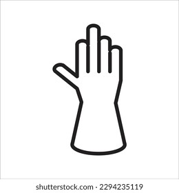 icono del vector de la línea de guantes