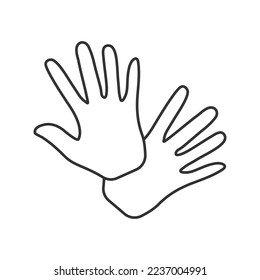 Glove line universal icon ui ux element sign.