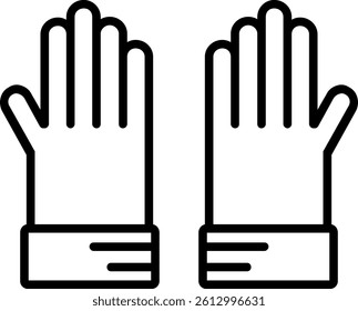 Glove Line Vector Icon Design
